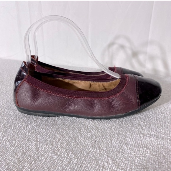 Josef Siebel Burgundy Leather Round Toe Ballet Flats 37 - Picture 1 of 13